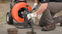 The Portable Sewerooter T-4 Easily Clears Drainlines Up to 100 Feet Long